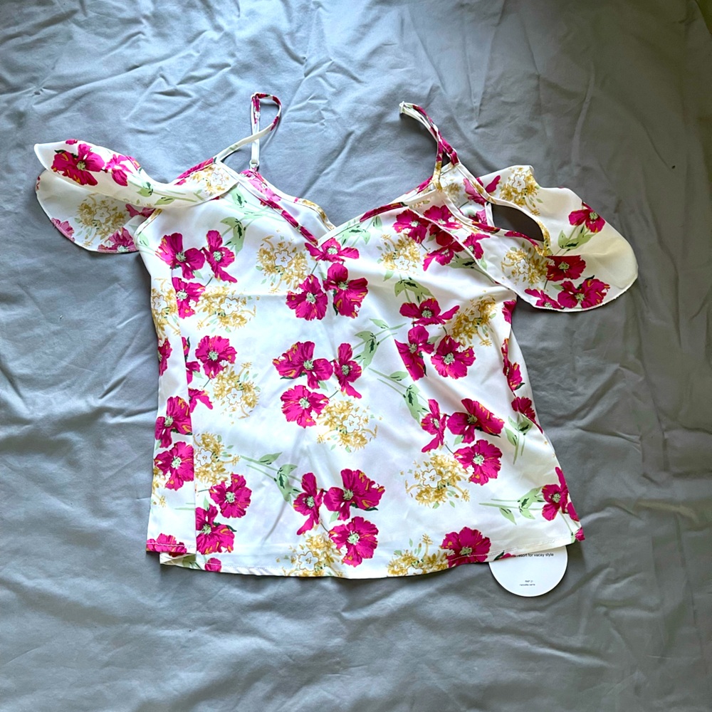 Off the Shoulder Floral Blouse - small